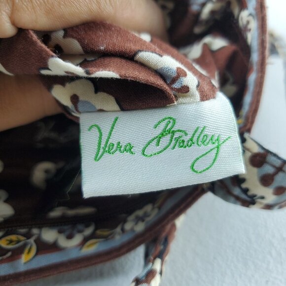 Vera Bradley Slate Blooms Pattern Top Zip Shoulder Bag Quilted Floral Handbag - Picture 5 of 10